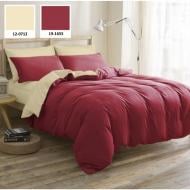 Комплект постельного белья Gorafe (12-0712+19-1655) Microsatin Premium 200х220 см красный/бежевый MirSon
