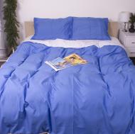 Комплект постельного белья Intriago (18-0000+18-4039) Microsatin Premium 175х210 см белый/голубой MirSon