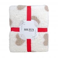 Плед флисовый LOVE Sherpa 160x200 см бежевый с белым La Nuit