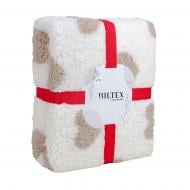 Плед флісовий LOVE Sherpa 200x220 см бежевий із білим La Nuit