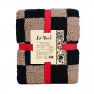 Плед флісовий DERBY Sherpa 160x200 см чорний із бежевим La Nuit