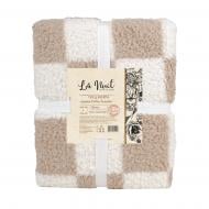 Плед флисовый DERBY Sherpa 200x220 см бежевый с белым La Nuit