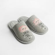 Тапки домашние Twins закрытые с наклейкой р.38/39 светло-серый