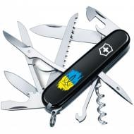 Ніж швейцарський Victorinox Huntsman Ukraine Тризуб фігурний на тлі прапора (15 інстр) Vx13713.3_T1026u