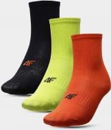 Носки 4F SOCKS CAS M057 (3pack) 4FJAW22USOCM057-92S р.32-35 черный/желтый/оранжевый 3 пари шт.