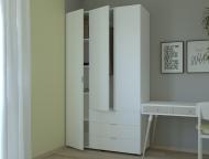 УЦЕНКА! Шкаф для одежды Doros Геллар (3 дв.+ 3 шух.) белый (УЦ №70)
