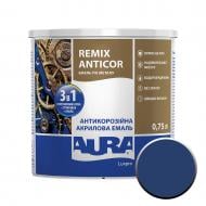 Антикорозийная акриловая эмаль Aura® Luxpro Remix Anticor RAL 5005 синий мат 0,75 л