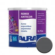 Антикорозийная акрилова емаль Aura® Luxpro Remix Anticor RAL 7043 темно-сірий мат 0,75 л