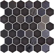 Плитка Onix Hex XL Stoneglass Opalo Black (BLISTER) 28,6x28,4