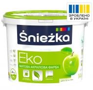 Фарба акрилова водоемульсійна Sniezka Еко мат білий 10 л 14 кг