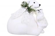 Декорация новогодняя объятия праздничных мишек белый 36х31 см.
