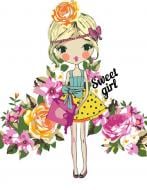 Картина по номерам Sweet Girl 35x45 см Rosa Start