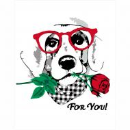 Картина по номерам Dog with a Rose 35x45 см Rosa Start