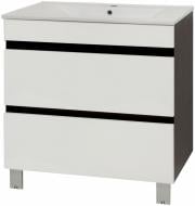 Тумба напольная Сансервіс Элит 60-N белая-венге с умывальником Элит 9060D