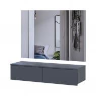 Тумба навесная Doros Левия с зеркалом 1000x1000x320 мм графит/графит Тумба навесная Doros Левия с зеркалом 1000x1000x320 мм графит/графит
