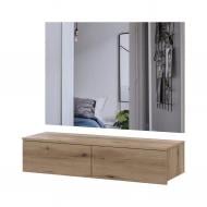 Тумба навесная Doros Левия с зеркалом 1000x1000x320 мм дуб эвок прибрежный/дуб эвок Тумба навесная Doros Левия с зеркалом 1000x1000x320 мм дуб эвок прибрежный/дуб эвок