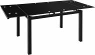 УЦЕНКА! Стол обеденный Центр Меблів Crystal black стеклянный 1100(1700)x700x760мм черный/черный (УЦ №3763)