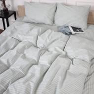 Комплект постельного белья Бязь 17-0600 Stripe White Gray 220х240 см светло-серый MirSon