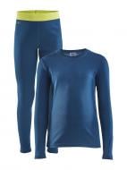 Комплект термобелья Craft CORE WARM BASELAYER SET JR 1909712-349645 р.98/104 синий с салатовым