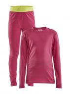 Комплект термобілизни Craft CORE WARM BASELAYER SET JR 1909712-738645 малиновий із салатовим