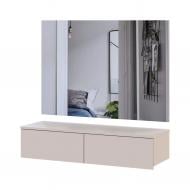 Тумба навесная Doros Левия с зеркалом 1000x1000x320 мм кашемир/кашемир