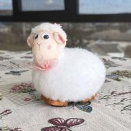 Декоративная фигура Баранчик с бантиком 12 см