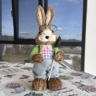 Декоративна фігура Зайчик солома 30 см