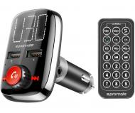 FM-трансмиттер Promate SmarTune-3 Bluetooth/AUX/SD/USB 2xUSB 3.4 A Black