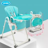 Стульчик для кормления Lindo синий 174 blue