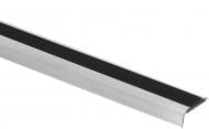 Поріжок алюмінієвий П12 КСК Профіль прямокутний антиковзка вставка 18x48 ммx1000 мм срібло