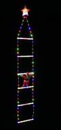 Декорація Санта на драбинці 25х170 см QC6038 світлодіодна (LED) 100 ламп 170 см