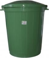 Бак для сміття з кришкою Ал-Пластик 50 л зелений