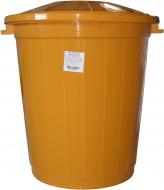 Бак для сміття з кришкою Ал-Пластик 50 л жовтий