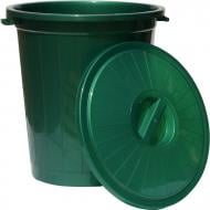 Бак для сміття з кришкою Ал-Пластик 70 л зелений
