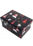 Коробка подарочная прямоугольная с елками 22х15х11.5см 1303