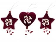 Фигурка декоративная Девилон из ткани с бисером, 3 шт. в ассортименте 8 см 430178