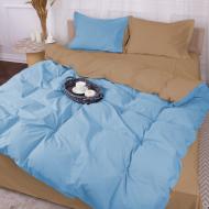 Комплект постельного белья MirSon Poplin Line 015+067 Kimberly синий/коричневый