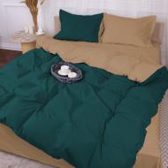 Комплект постельного белья MirSon Poplin Line 015+091 Hanna коричневый/изумрудный