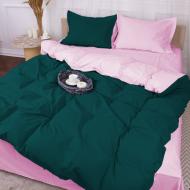 Комплект постельного белья MirSon Poplin Line 018+091 Jasper изумрудный/розовый