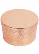 Коробка подарочная круглая бежевая кожа 22.5х12.8см 2110