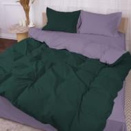 Комплект постільної білизни MirSon Poplin Line 056+091 Rowena сірий/смарагдовий