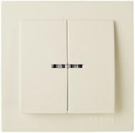 Выключатель двухклавишный Nilson Touran с подсветкой кремовый 24121004