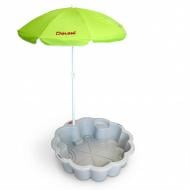 Пісочниця-басейн Doloni Toys Квітка світло-сіра з парасолькою 01235/09