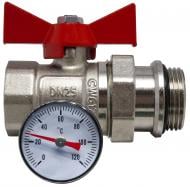 Кран с американкой Water House G1" со встроеным термометром бабочка красная