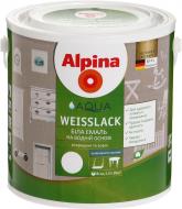 Емаль Alpina акрилова Aqua Weisslack SM білий шовковистий мат 2,5 л