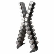 Стойка InterAtletika с набором гантелей хром-пластик (0,5 - 10 кг) Xline X410 11713343 серый