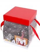 Коробка подарочная квадратная с сантой 17,5х19,5х22см 4703