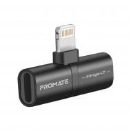 Перехідник Promate iHinge-LT 2 в 1 Lightning to Lightning Audiо & Sync/Charge Black чорний (ihinge-lt.black)