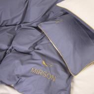 Комплект постельного белья MirSon Corner Marco 12-0712 + 16-5803 бежевый/серый