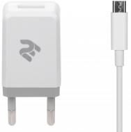 Мережевий зарядний пристрій 2E USB:DC5V/2.1A +кабель MicroUSB 2.4A, white